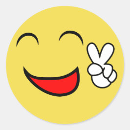 Adesivo Redondo Cara feliz da paz