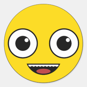 Adesivo Redondo Cara feliz super