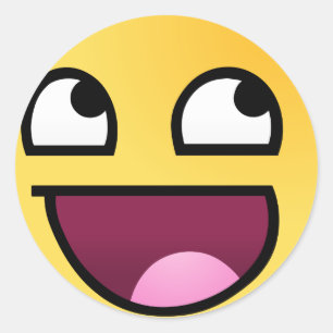 Adesivo Redondo Cara impressionante - HD de alta qualidade