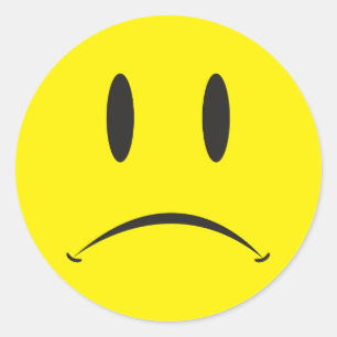 Adesivo Redondo Cara infeliz