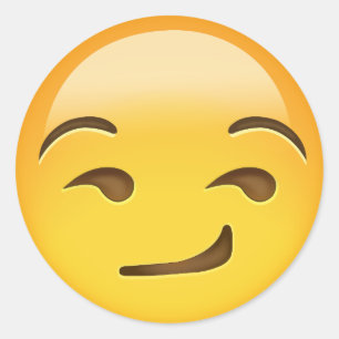Adesivo Redondo Cara Smirking Emoji