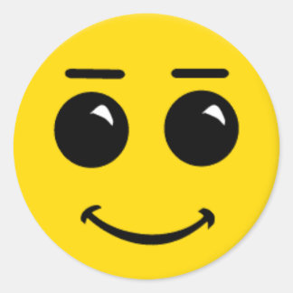 Adesivo Redondo cara sorridente-grande