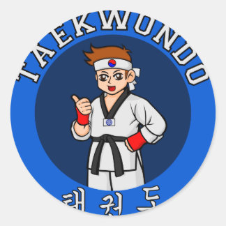 Adesivo Redondo cara taekwondo