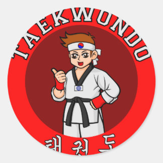 Adesivo Redondo cara taekwondo crachá 1