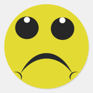 Adesivo Redondo cara triste