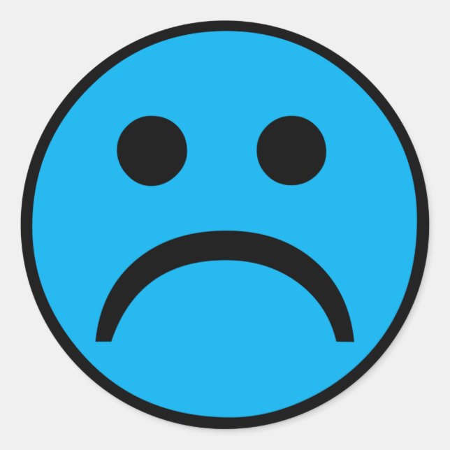 Adesivo Redondo Cara triste (Frente)
