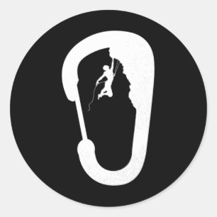 Adesivo Redondo Carabiner Climber Montanhista Escalada Boulderin