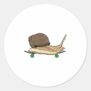 Adesivo Redondo Caracol como Patinador com skate