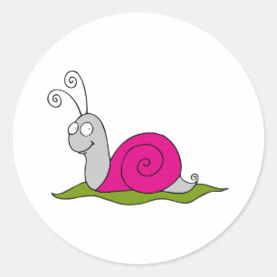 Adesivo Redondo caracol engraçado