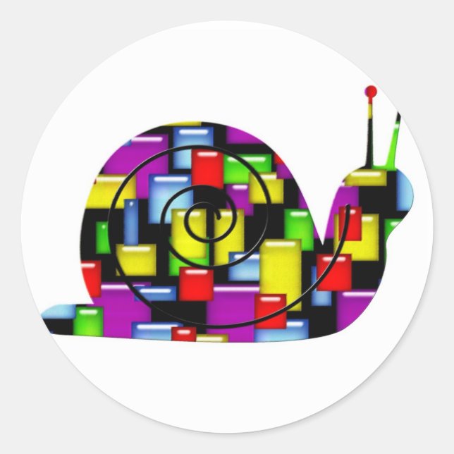 Adesivo Redondo caracol mosaico (Frente)