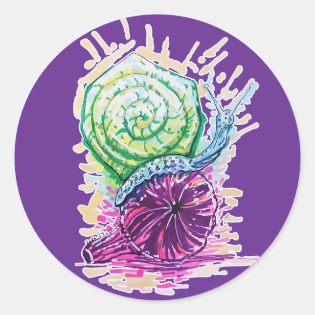 Adesivo Redondo Caracol na Fig (Frente)