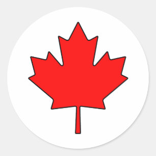 Adesivo Redondo Caractere Canadense Leaf Canada - Símbolo Naciona