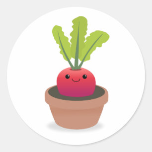 Adesivo Redondo Caractere de Radish
