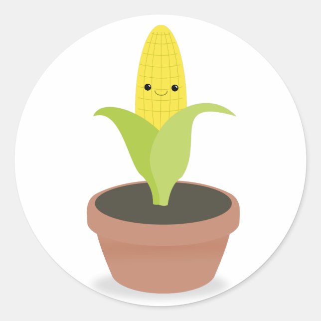 Adesivo Redondo Caractere do Corn (Frente)