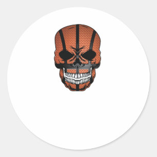 Adesivo Redondo Caramba, Basquete, Face Crânio