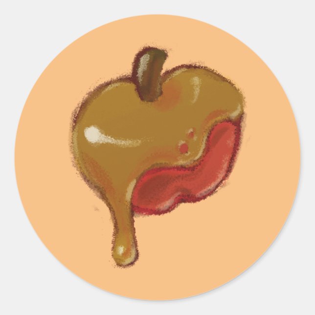 Adesivo Redondo Caramel Apple Sticker (Frente)