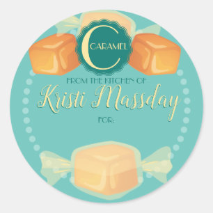 Adesivo Redondo Caramel carmel homemade doce Natal para