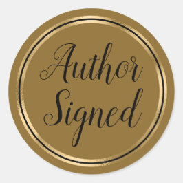 Adesivo Redondo Caramelo de café assinado Dourado