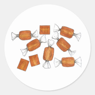 Adesivo Redondo Caramelos Salgados E Homemados Doces Fabricados Po