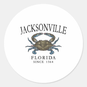 Adesivo Redondo Caranguejo Azul Jacksonville Desde 1564 Archado Ne