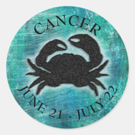 Adesivo Redondo Caranguejo Cancer de Sinais Horoscópio