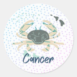 Adesivo Redondo Caranguejo Cancer Moderno Zodiac
