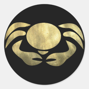 Adesivo Redondo Caranguejo Dourado do cancer