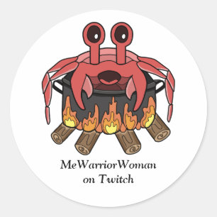Adesivo Redondo Caranguejo em Pote, MmeWarriorWoman no Twitch