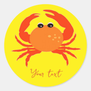 Adesivo Redondo Caranguejo personalizado simples e ousado e limpo