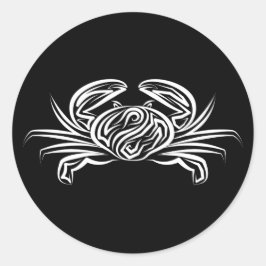 Adesivo Redondo Caranguejo Tribal Negro e Branco