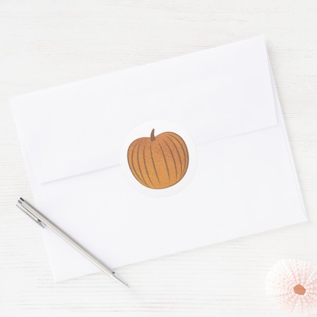 Adesivo Redondo Carapaça Anterior De Folha Laranja Pumpkin Caiment (Envelope)
