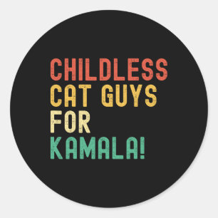 Adesivo Redondo Caras De Gato Para Kamala Harris 2024 Vintage