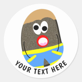 Adesivo Redondo Caras de Rock Engraçado