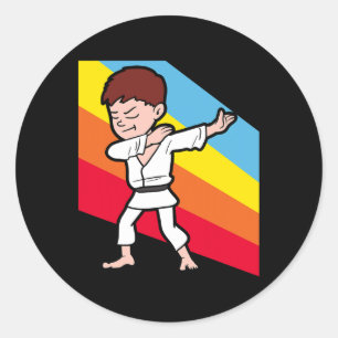 Adesivo Redondo Caratê Judô Jujutsu Taekwondo Kickboxing Dabbing D