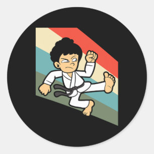 Adesivo Redondo Caratê Judô Jujutsu Taekwondo Kickboxing Kickboxer
