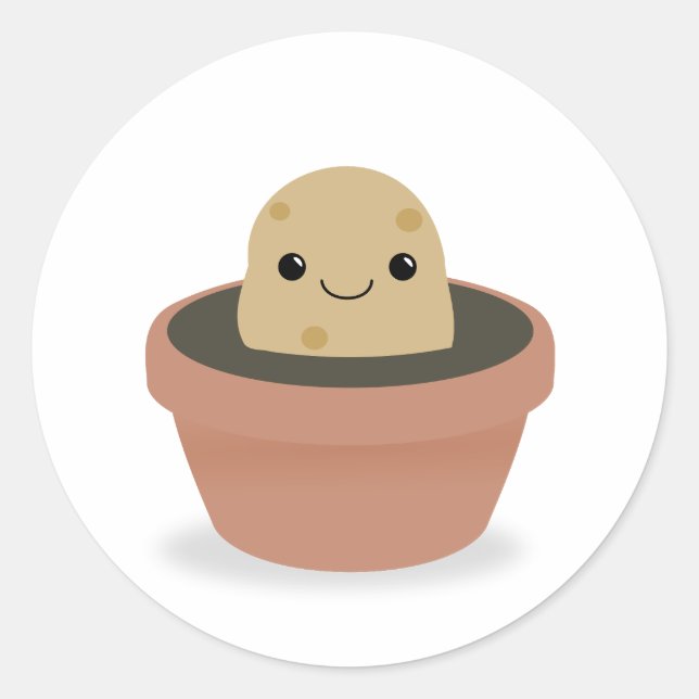 Adesivo Redondo Caráter Batata (Frente)