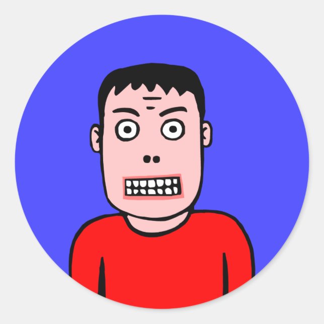 Adesivo Redondo Caráter Engraçado (Frente)
