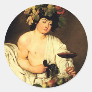 Adesivo Redondo Caravaggio Bacchus Stickers