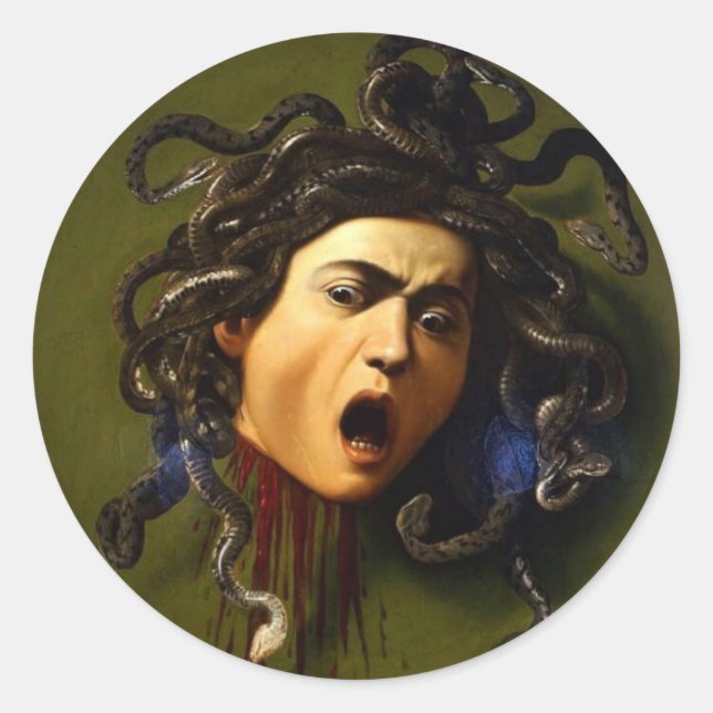 Adesivo Redondo Caravaggio Medusa (1597) (Frente)
