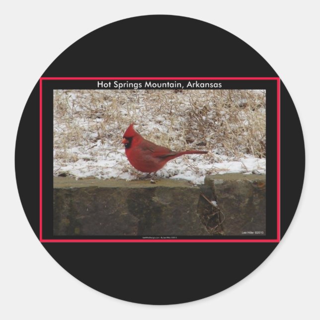 Adesivo Redondo Cardeal Hot Primavera Nat. Presentes do Park Mount (Frente)
