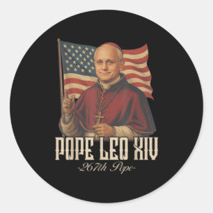 Adesivo Redondo Cardeal Robert Previne Papa Leo Xiv _8