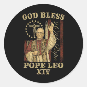 Adesivo Redondo Cardeal Robert Prevost Papa Leo Xiv 2