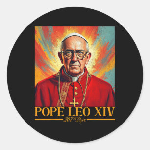 Adesivo Redondo Cardeal Robert Prevost Shirt Pope Leo Xiv 1
