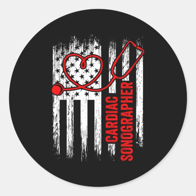 Adesivo Redondo Cardiac Sonographer Echo Tech Rdcs (Frente)