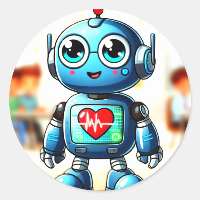 Adesivo Redondo Cardíaco com palitos (Frente)