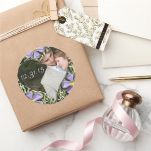 Adesivo Redondo Cardíaco Daisy Wedding Pega Sua Foto