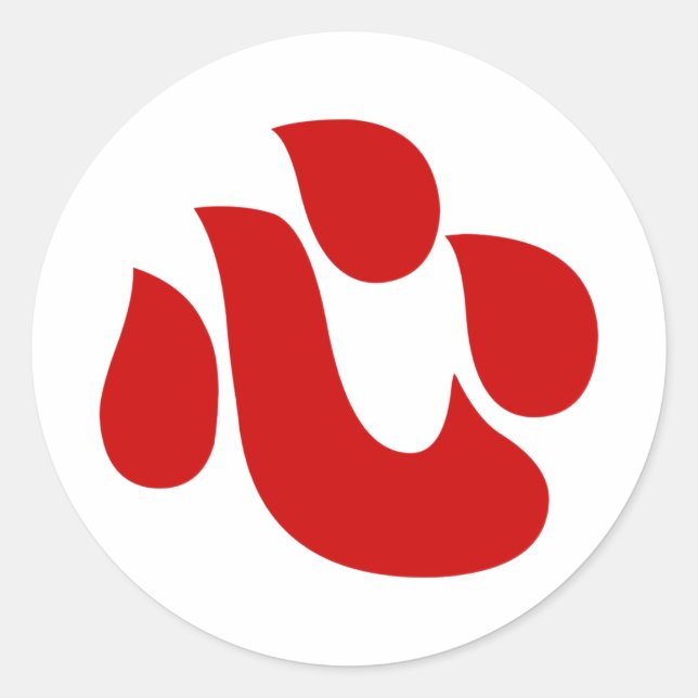 Adesivo Redondo Cardíaco Kanji Japonês Sexo Shin/Kokoro 】 心 (Frente)