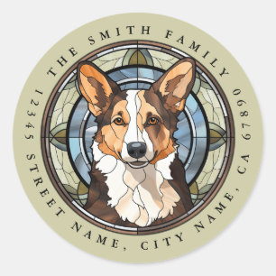 Adesivo Redondo Cardigan Welsh Corgi Round Stickers
