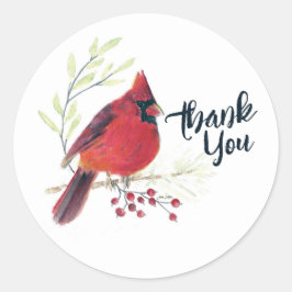 Adesivo Redondo Cardinal Bird Art