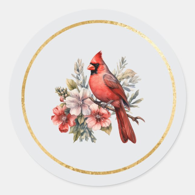 Adesivo Redondo Cardinal Round Glossy Envelope Seal (Frente)